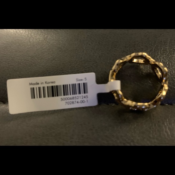 Bamboo Gold Tone Ring Sz. 5 - Picture 4 of 7